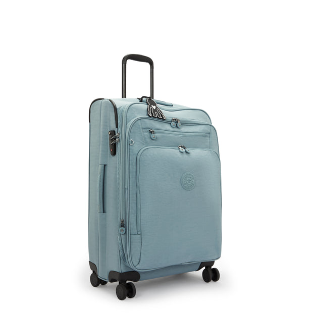 KIPLING Medium expandable wheeled luggage Unisex Relaxed Grey New Youri Spin M I7706-3NL