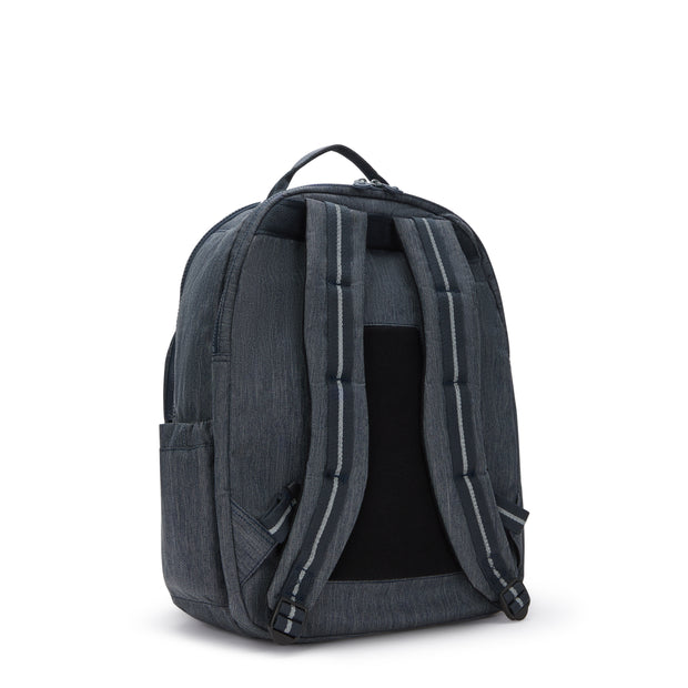 KIPLING Large Backpack with Separate Laptop Compartment Unisex Marine Navy Seoul College