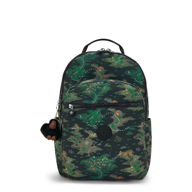 KIPLING Large backpack (with laptop compartment) Unisex Camo Treasure Seoul College I7973-3PB