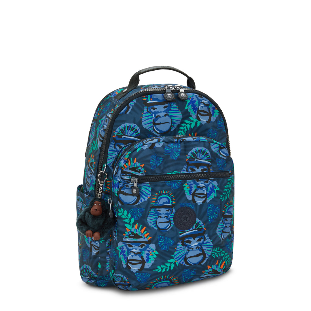 KIPLING Large Backpack with Separate Laptop Compartment Unisex Blue Mo