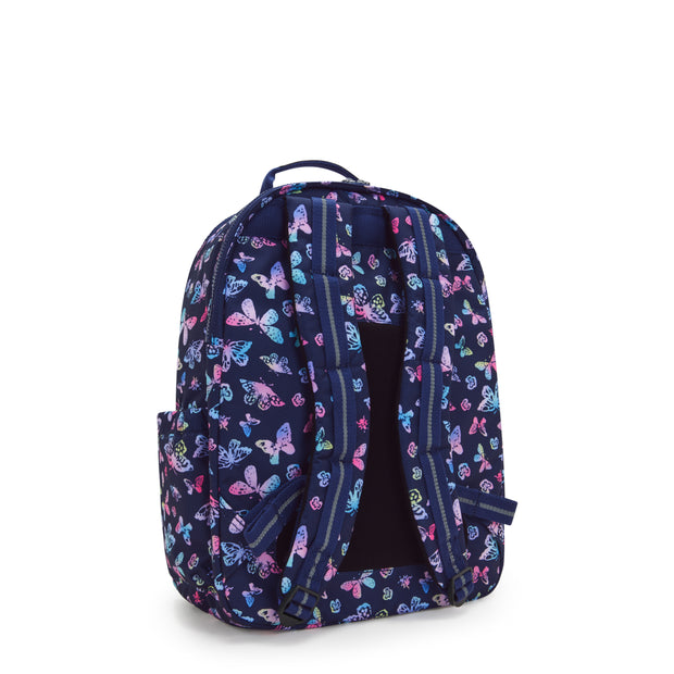 KIPLING Large Backpack with Separate Laptop Compartment Female Butterfly Fun Seoul College  -  I7973-F5K