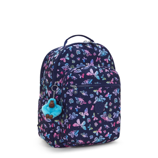 KIPLING Large Backpack with Separate Laptop Compartment Female Butterfly Fun Seoul College  -  I7973-F5K