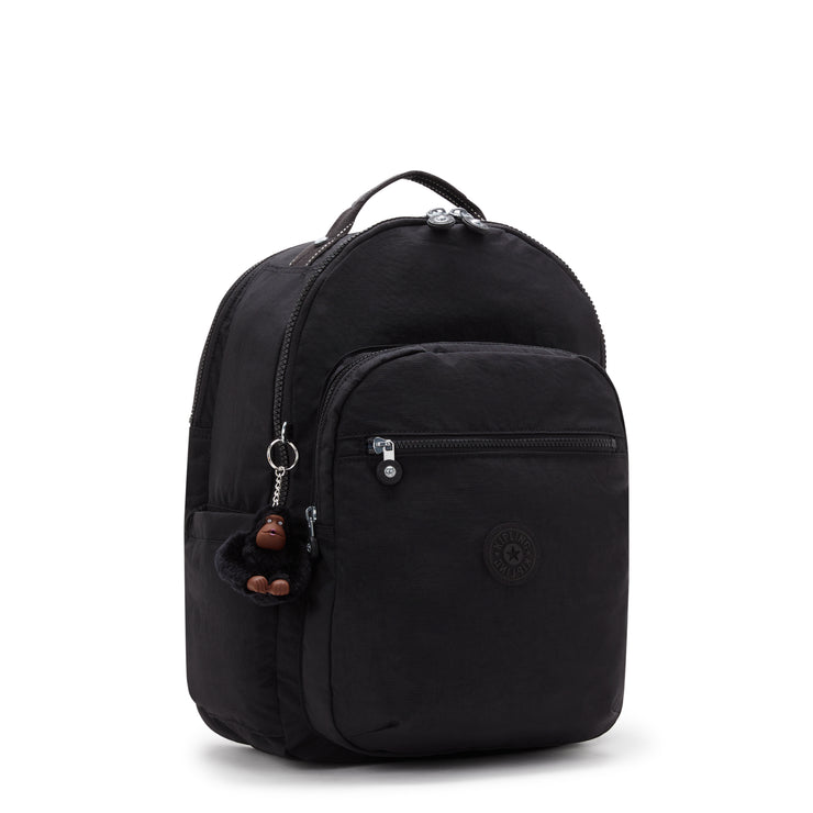 KIPLING Large Backpack with Separate Laptop Compartment Unisex True Black Seoul College