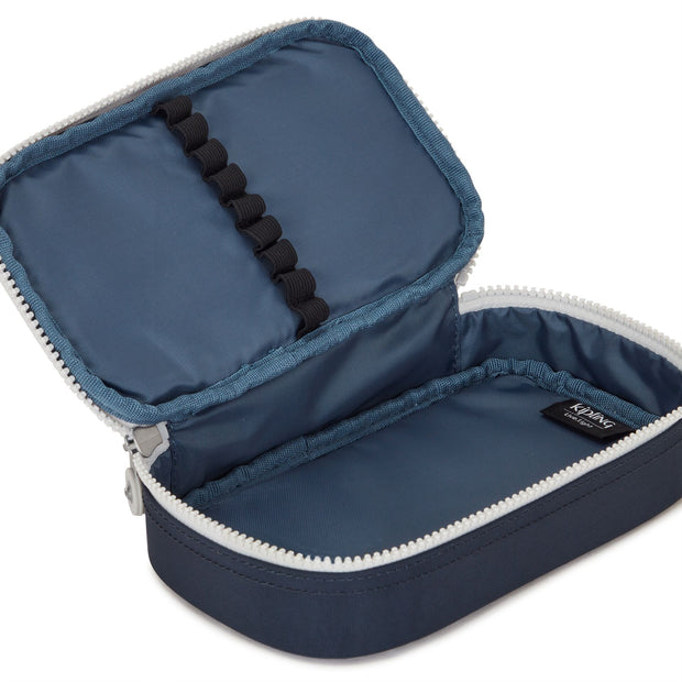 Kipling Medium Pencase Holds Up To 50 Pens Unisex True Blue Grey 50 Pens  -  10999-U84