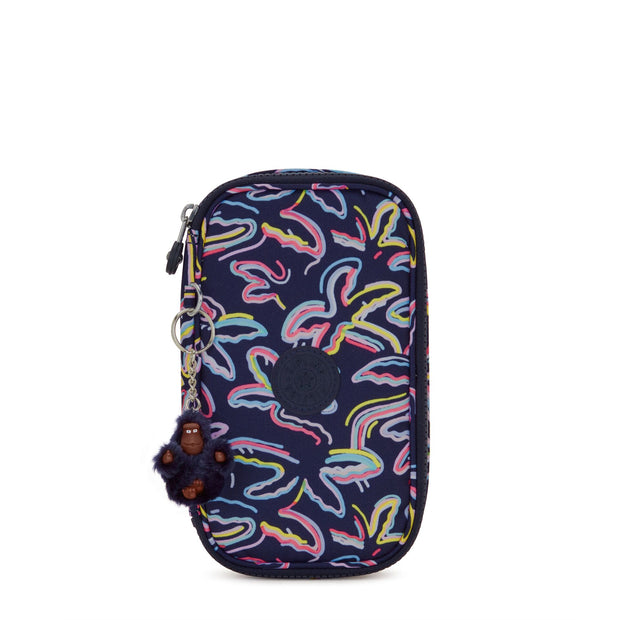 KIPLING Medium pencase holds up to 50 pens Female Palm Fiesta Print 50 Pens