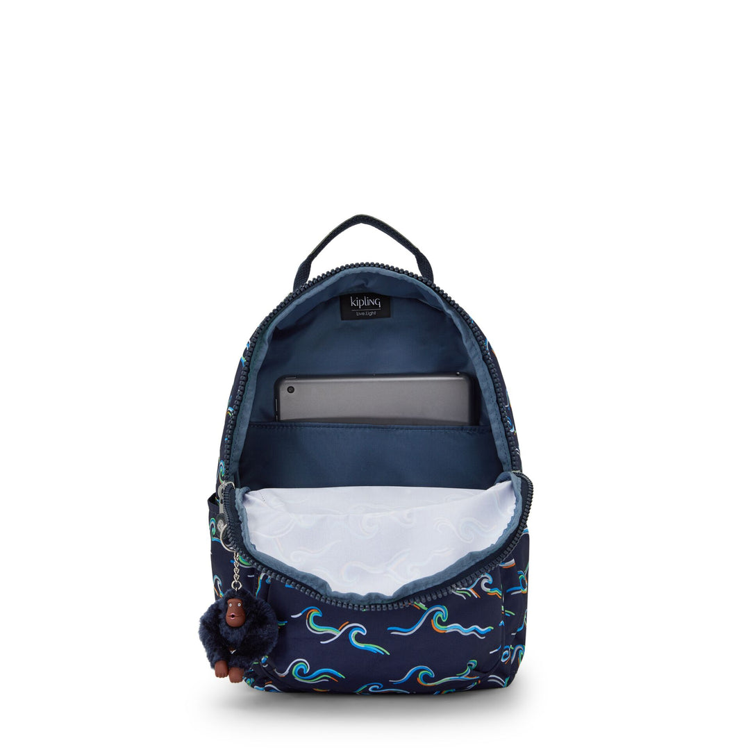 Kipling Small Backpack With Tablet Compartment Unisex Fun Ocean Print