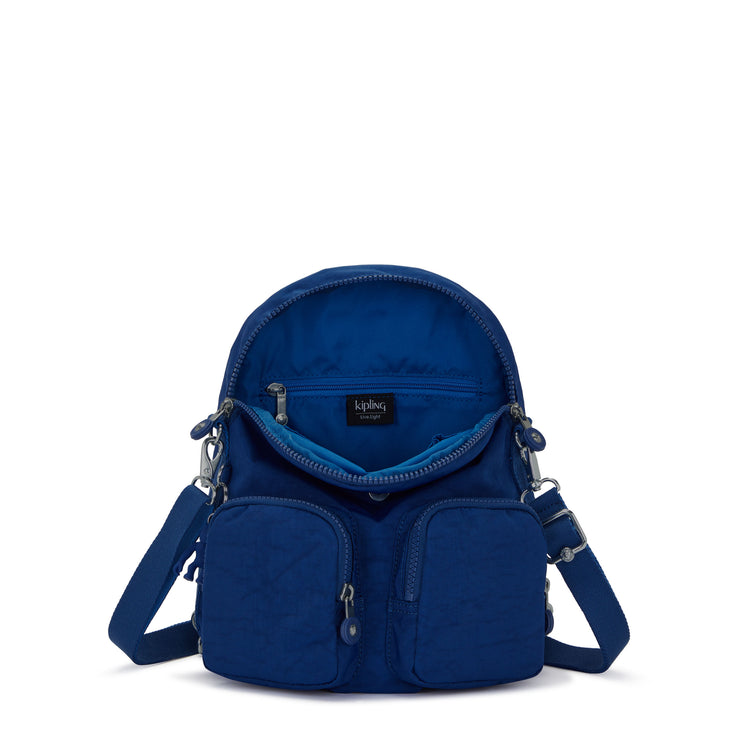 Kipling Small Backpack (Convertible To Shoulderbag) Female Deep Sky Blue Firefly Up